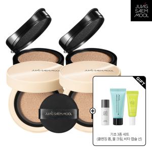 스킨 누더 커버레이어 쿠션 (본품+리필) X2SET +  매끈피부세트(프라이머, 파운데이션, 앰플선)