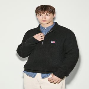 남성 소프트니트 TOMMY 하프집업 스웨터 T32E7KTO43TMT1