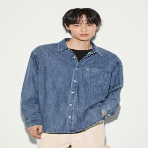 남성 TOMMY 플래그 인디고 데님셔츠 T32E7WSH01TML1