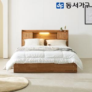 네오 원목 수납 디자인 조명 침대프레임 발렌트 Q