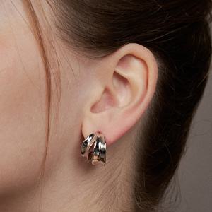 leaf hoop earring