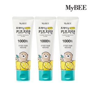 마이비 트레이닝 충치케어 키즈치약 레몬민트향 100g 3개