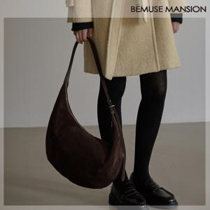 [비뮤즈맨션] Real suede hobo bag - Dark brown [BE24WIAC001BR]