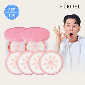 [기본]  피치 핑크 톤업 팡팡 선쿠션 15g 본품2+리필4_ELROEL