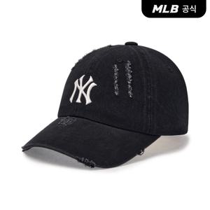 [공식] 데미지 워싱 데님 언스트럭쳐 볼캡 NY (Black)