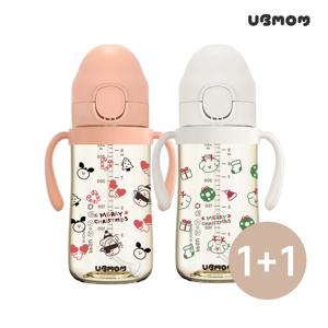 유비맘 겨울한정판 몽이의 눈꽃여행 PPSU 원터치 빨대컵 280ml 1+1