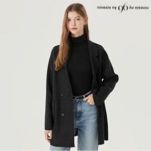 정상가:89,000원 | 더블 버튼 카라 포켓 비스코스 하프 코트 (NO4JH001L0)