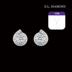 [E.L DIAMOND]18K 랩다이아몬드 1.3캐럿 알파 귀걸이