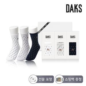 양말 숙녀 면 중목 땡땡이 3족세트 DK24441