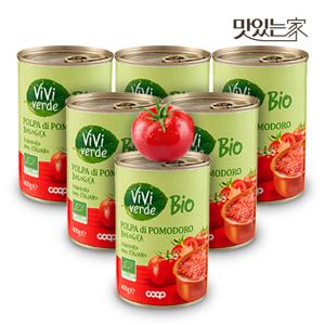 COOP 비비베르데 이탈리아 유기농 폴파 디 포모도로 토마토 퓨레 400g 6캔 무첨가물 Non GMO