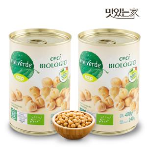 COOP 비비베르데 이탈리아 유기농 병아리콩(칙피) 400g 2캔 무첨가물 Non GMO