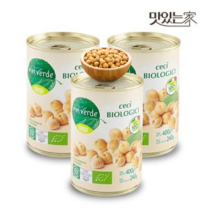 COOP 비비베르데 이탈리아 유기농 병아리콩(칙피) 400g 3캔 무첨가물 Non GMO