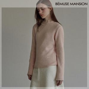 [비뮤즈맨션] Half neck wool knit top - Light pink [BE24WIKN001PK]