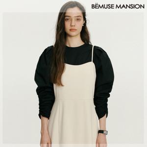 [비뮤즈맨션] 2 way volume blouse - Black [BE19FTP006BK]