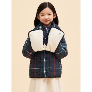 BEANPOLE KIDS 플리스 리버서블 체크 머플러  아이보리