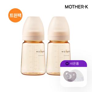 [올실리콘 쪽쪽이(퍼플)+케이스 GIFT] 베이직 PPSU 젖병 트윈팩 180ml 노꼭지 (색상선택)