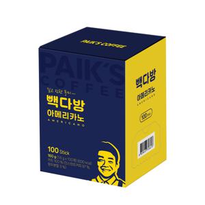 빽다방 아메리카노 1박스 100스틱 160g(1.6g x 100개)