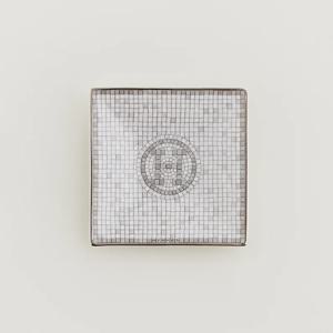 모자이크플래티넘사각 접시 1번 Hermes Mosaique Platinum Square Plate N1