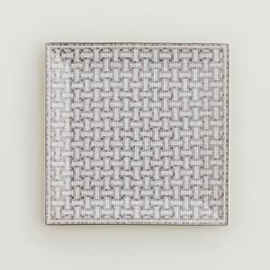 모자이크플래티넘사각 접시 4번 Hermes Mosaique Platinum Square Plate N4