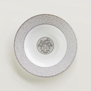 모자이크플래티넘스프 접시 Hermes Mosaique Platinum Soup Plate