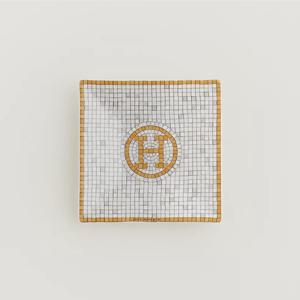 모자이크골드사각 접시 1번 Hermes Mosaique Gold Square Plate N1