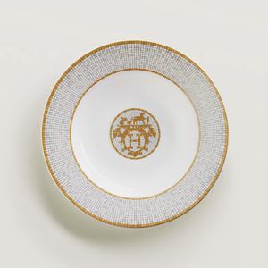 모자이크골드 스프 접시 Hermes Mosaique Gold Soup Plate