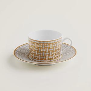 모자이크골드 티컵 & 소서 2P 세트 Hermes Mosaique Gold Teacup & soucer 2P Set