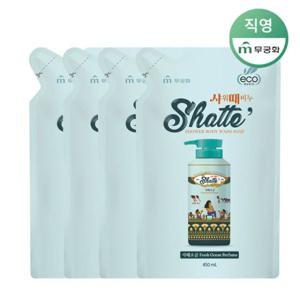 무궁화 샤워때비누 사해소금 450ml(리필) x 4개