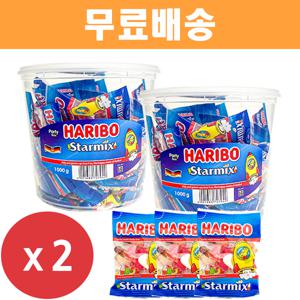 하리보 스타믹스 젤리 1kg x 2개/웰치스/담라/투시팝/새콤/마이구미