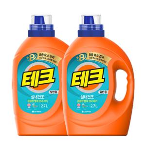 테크 실내건조 액체세제 일반 용기 2.7L x 2개