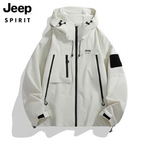 지프 JEEP SPIRIT 남녀 동반 스포츠 방풍 코트 아웃도어 캐주얼 후드 재킷 얇은 가을 겨울