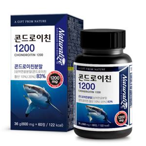 네추럴라이즈 콘드로이친 1200 600mg x 60정 상어 연골 분말