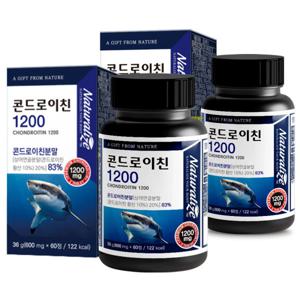 네추럴라이즈 콘드로이친 1200 600mg x 60정 2병 상어 연골 분말