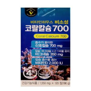 비타민하우스 코랄칼슘700 비소성 1550mg 120정