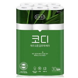 코디 제주 오름 알로에 베라 30m 3겹 30롤 화장지