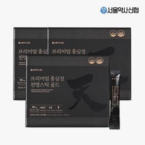 서울약사신협 프리미엄 홍삼정 천명스틱 골드 홍삼 스틱 30포  10ml 3세트 / 진세노사이드 50mg (쇼핑백)