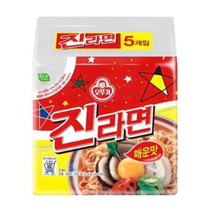 오뚜기 진라면 매운맛 봉지 120g 5개