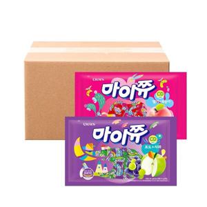 크라운 마이쮸 봉지 720g 총 6봉 (딸기복숭아 3봉 + 포도사과 3봉)