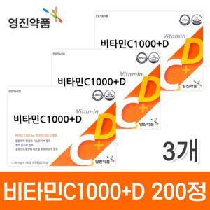 영진약품 비타민C1000+D 1100mg X 100정 X 2개입 3개 총600정