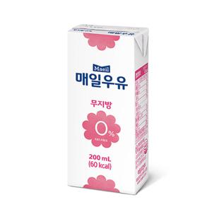 매일우유 멸균 무지방 우유 0프로 200ml x 48팩