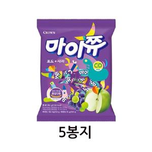 크라운 마이쮸 포도+사과 284g 5봉지 /젤리/카라멜