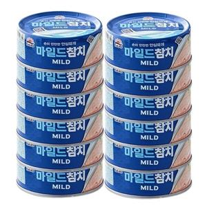 사조 참치 캔 마일드 135g x12개/ 안심따개