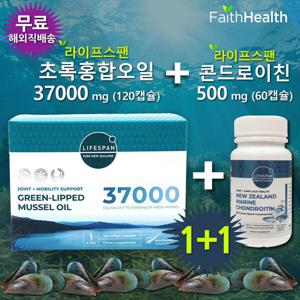 초록홍합오일 37000mg 120캡슐 뉴질랜드 라이프스팬 초록잎홍합 37000 / 콘드로이친 증정 / 무료해외직배송