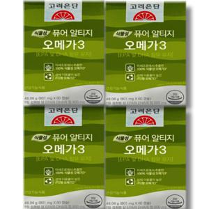 고려은단 식물성 퓨어 알티지 오메가3 801mg x 60캡슐 4박스