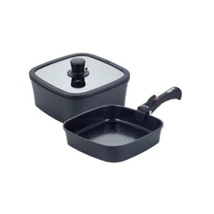 네오팟 IH 사각 멀티핸들 세라믹팬 2종세트(팬-냄비)