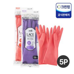 [크린랩] 레이스 고무장갑 대 5P