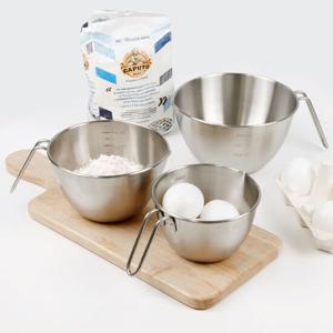 [리본제이]304 스텐 손잡이 계량컵 3종세트(500ml+750ml+1200ml)