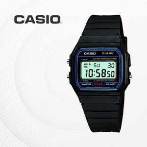 카시오 CASIO 남여공용 우레탄 빈티지 전자 손목시계 F-91W-1