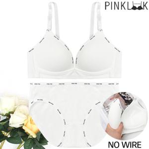 [핑크룩] 폴리윙크 노와이어 브라팬티2종SET/화이트