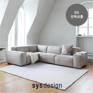[시스디자인] 테라 브루투스 레더 패브릭 4인 코너형 모듈 소파